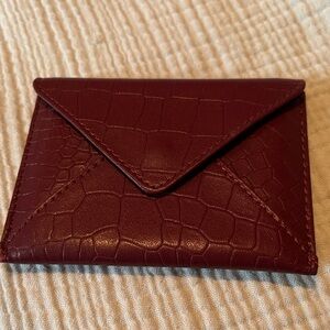 Elegant Burgundy Crocodile-Embossed Wallet